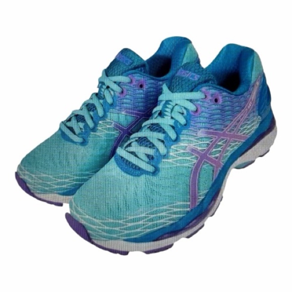 NEW ASICS Gel Nimbus 18 Methyl Blue/Purple/White Women's Running Shoe